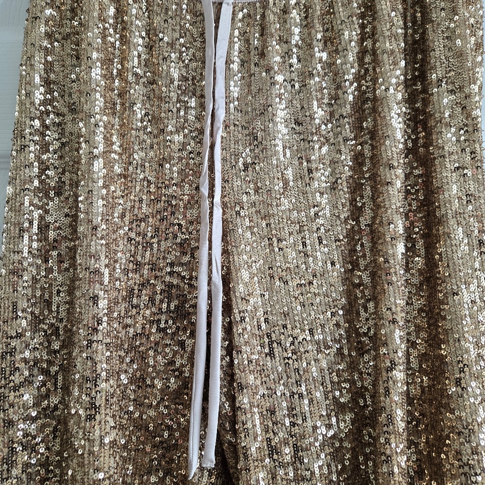 Victoria's Secret Gold Sequin Jogger Lounge/Pajama - Picture 7 of 7
